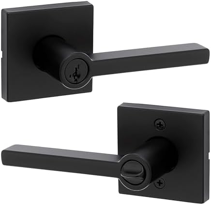 Kwikset Entry Door Handle Set with Key Easy-Install Lever Lock System