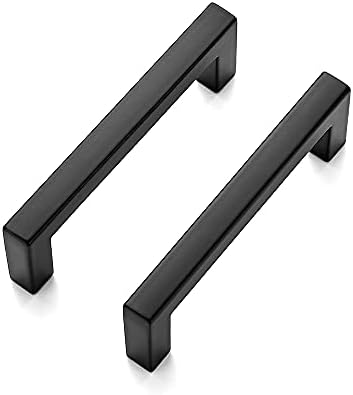 30 Pack Solid Slim Square Bar Drawer Handles Kitchen Cabinet Hardware Black Matte