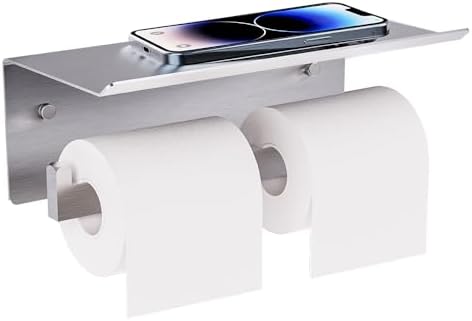 Double Toilet Paper Holder with Shelf FreshGlow Large Tissue Holder