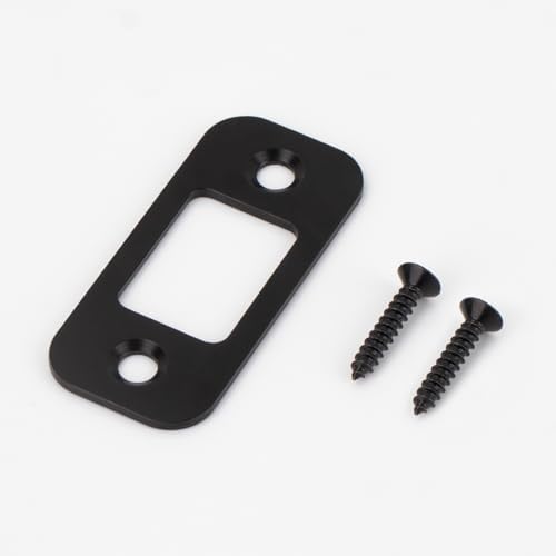 Secure Door Hardware Deadbolt Strike Plate Black Matte Finish