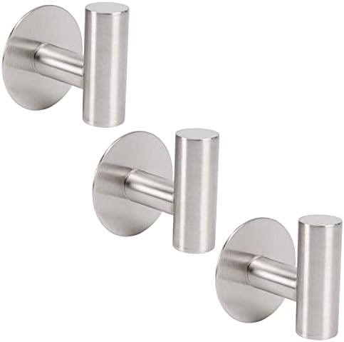 Quick Installation Strong Durable Bath Towel Hook 304 Stainless Steel Self-Adhesive No Drilling 3 Pack