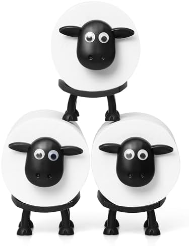 VELENTI Funny Sheep Toilet Roll Holder Set