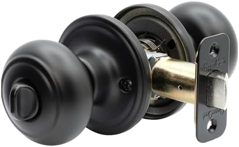 Sturdy Matte Black Door knobs for Home Bath