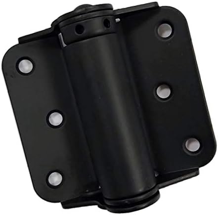 QCAA Heavy Duty Adjustable Spring Hinge 2 Pack - Black Door Hardware for Home Improvement