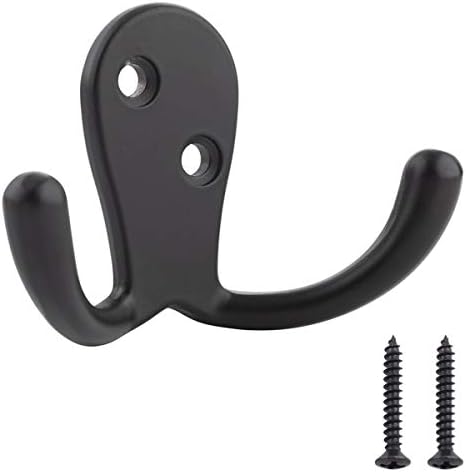 Curved Zinc Robe Hook Set Flat Black