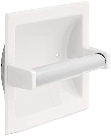 Hilltop Products 2 Pack White Toilet Paper Holder Spring Loaded Durable for Home Use