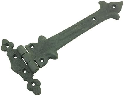Black Wrought Iron Strap Hinge - 9 Inch Heavy Duty Pack of 2