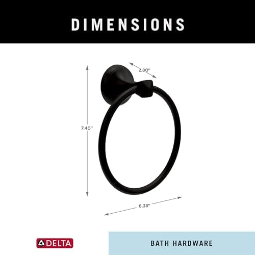 Delta Matte Black Towel Ring