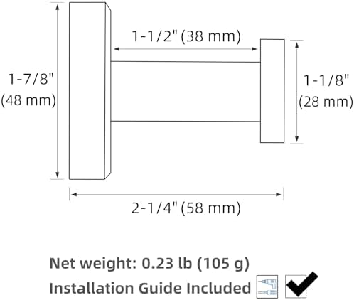 Sleek Matte Black Stainless Steel Robe Towel Hook for Space-Saving Storage in Bathroom Kitchen or Bedroom