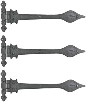Authentic Colonial Door Hingess Black Wrought Iron Pack of 3
