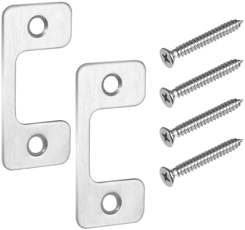 Adjustable Door Strike Plates for Home and Rental Security - 2 Pcs Large Hole Strike Plate for Deadbolt Compatibility