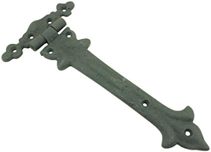 Black Wrought Iron Strap Hinge - 9 Inch Heavy Duty Pack of 2