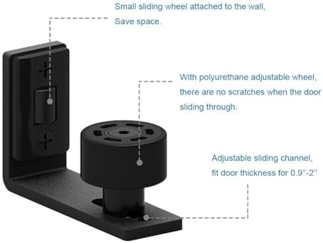 Adjustable Barn Door Floor Guide Black