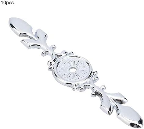 10Pcs Retro Zinc Alloy Cabinet Handle Back Plate Silver