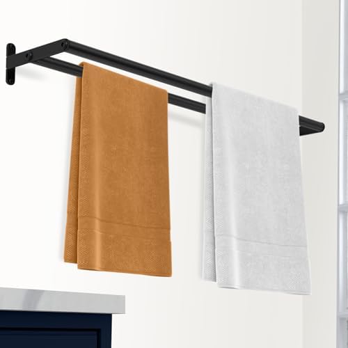 Double Towel Bar Stainless Steel 24 Matte Black Wall-Mounted