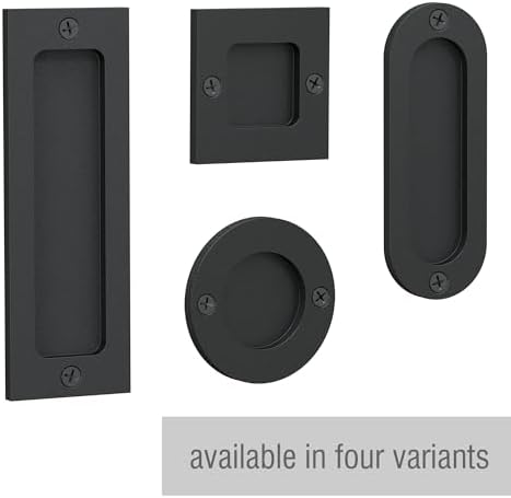 6 Rustic Door Pulls Set - Matte Black 2 Pack