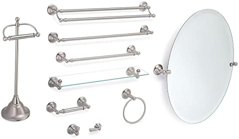 Moen Sage Collection Spot-Resistant Brushed Nickel Towel Bar for Bathroom Kitchen