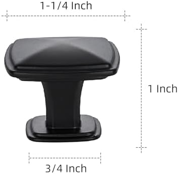 Ravinte 25-Piece Kitchen Cabinet Knobs Matte Black - Smooth Matte Finish 34 Base Diameter 1-14 Overall Diameter