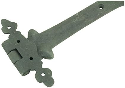 Black Wrought Iron Strap Hinge - 9 Inch Heavy Duty Pack of 2