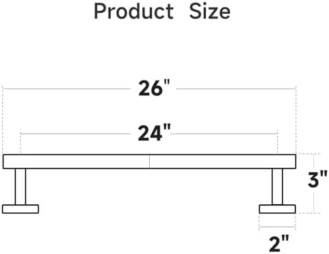 USHOWER Matte Black Wall-Mounted Towel Bar 24-Inch 3-Inch from Wall Stainless Steel