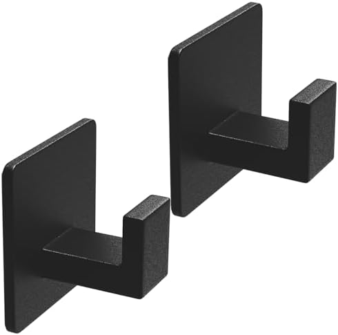 VAEHOLD Adhesive Towel Hooks Heavy Duty Wall Hook for Bathroom Kitchen Black