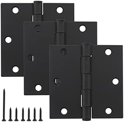 3 Pack Matte Black Door Hinge 35x35 InTool Home Master