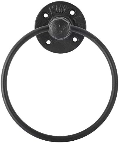 HighFree Industrial Pipe Towel Rack Black Retro Design
