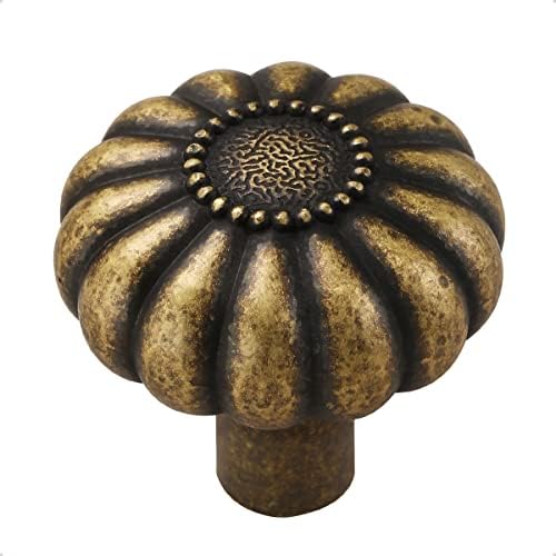 10-Piece Antique Brass Knobs - Uniquely Inspired by Pumpkins Durable and Versatile for Kitchen Bathroom and Closet