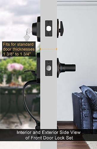 GoldenWarm Front Door Lock Set Oil-Rubbed Bronze
