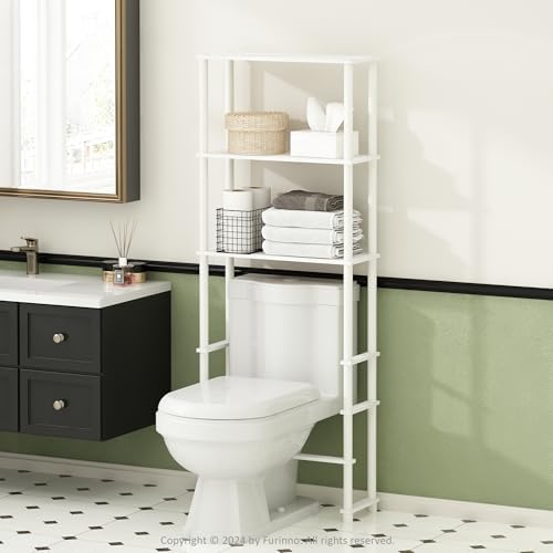 Furinno Turn-N-Tube Freestanding Storage Rack Over-The-Toilet 3-Shelf