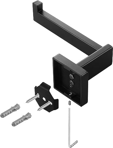 HITSLAM Matte Black Toilet Paper Holder Wall-Mounted 304 Stainless Steel Roll Holder with Slot Design