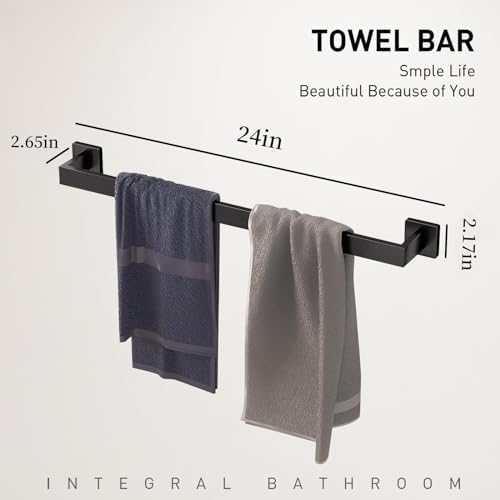 10-Piece Matte Black Bathroom Accessories Set Stainless Steel Towel Bar Set