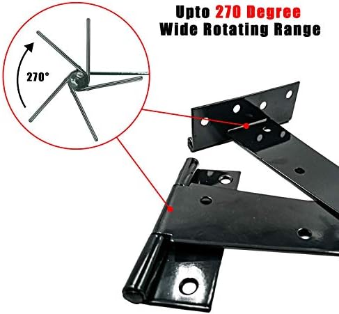HOMOptimo Rust-Resistant Wrought Iron Hinges for Barns Fences and More