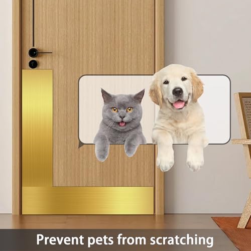 Coengwui Peel and Stick Stainless Steel Kick Plate Anti-Scratch Door Protection 98ft x 39in Brushed Gold