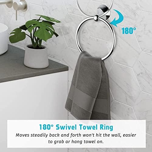 SUNTAI 4-Piece Bathroom Set Adjustable Towel Bar Holder Chrome