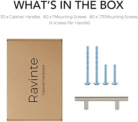 Ravinte 30-Piece 5-inch Cabinet_pulls Brushed_Nickel Stainless_Steel - 365-Day Evaluation Promise