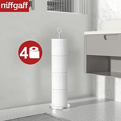 Niffgaff Stainless Steel Toilet Paper Holder Stand with Reserve Function