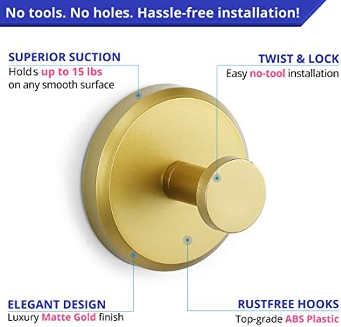 HOME SOSuction Cup Hooks for Showers 4-Pack