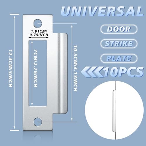 10-Piece Set of Tandefio Deadbolt Strike Plate Set with brushed zinc finish Lock Strengthening Kit for Home Improvement