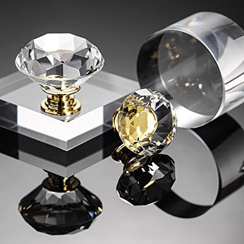 CZC HOME 10PCS Crystal Glass Pull Handle Knobs 118 In 30mm Durable