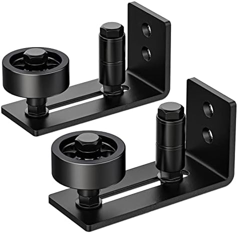 Lvyesea2-Piece Barn Door Bottom Guide Steel POM Matte Black Silent Roller