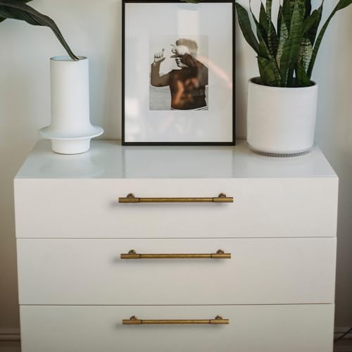 Goo-Ki Vintage Retro Antique Brass Zinc Alloy Cabinet Knob Set - 6 Pack