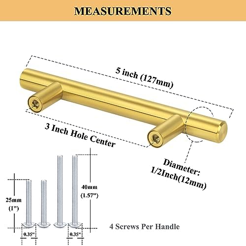 30-Pack Gold Cabinet Handles