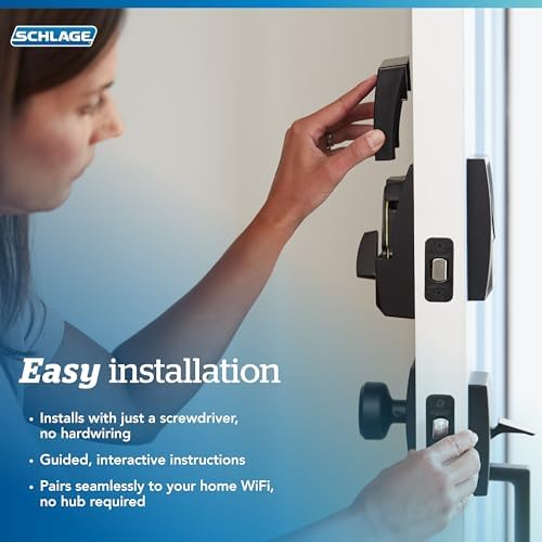 Encode Smart Wi-Fi Smart Deadbolt with Century Trim in Matte Black