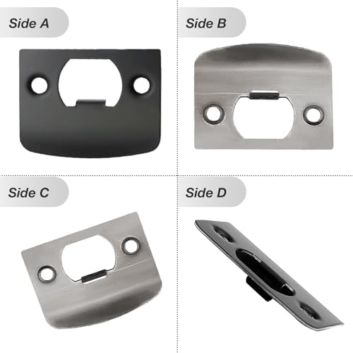EATAKWARD Door Strike Plate Set 12PCS - Black Stainless Steel Deadbolt Reinforcement Kit