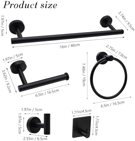 Stunning 14-Piece Black Bathroom Accessories Set