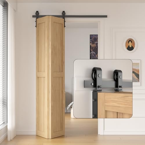 TOIMIOTOIM 40 Bi-Folding Sliding Barn Door Kit - Smooth Durable