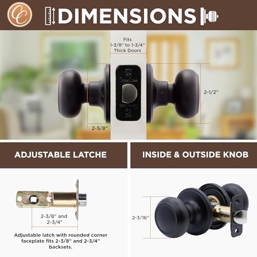 Elegant Black Door Knobs Set