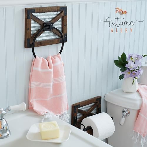 Rustic Farmhouse Towel Ring for Bathroom