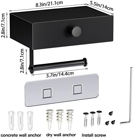 VOLDRA Toilet Paper Holder Wall Mount with Storage
